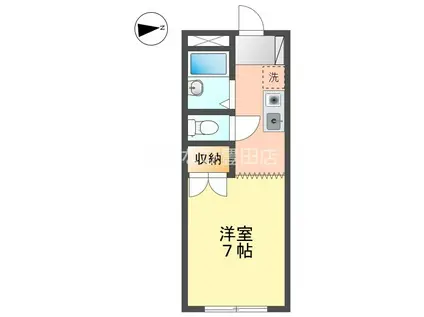 セントラルバレイ元宮(1K/2階)の間取り写真