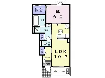 アパパネII(1LDK/1階)の間取り写真