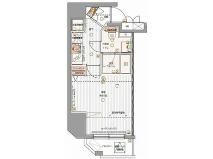 パティーナ上野(1K/8階)の間取り写真