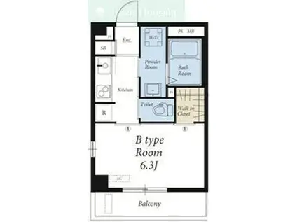 リブリ・ベレッツァ(1K/6階)の間取り写真