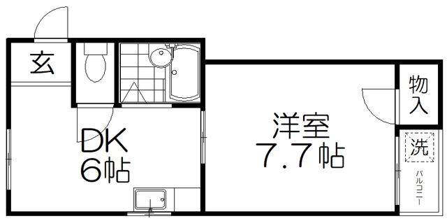 クワイエット香里(1DK/3階)の間取り写真