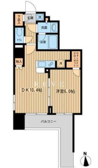 ファインアドレス新御徒町(1LDK/5階)の間取り写真