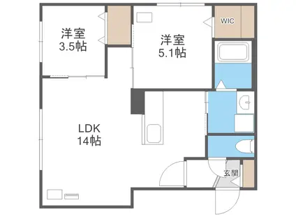 エスタリオン ソウエン(2LDK/3階)の間取り写真