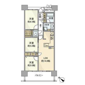 リコット三河安城南町(3LDK/6階)の間取り写真