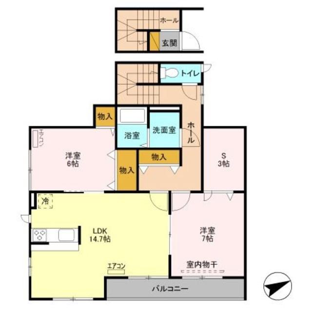 グレースメゾン(2LDK/2階)の間取り写真
