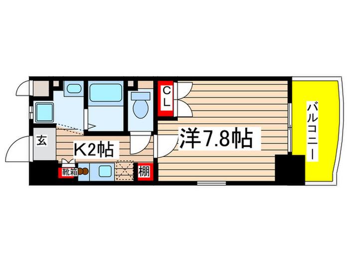 昴名駅南(1K/9階)の間取り写真
