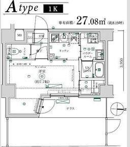 MAXIV武蔵新城TRE(1K/3階)の間取り写真