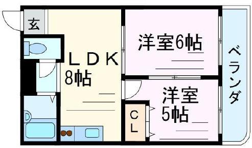 サンサーラ新大阪(2LDK/3階)の間取り写真