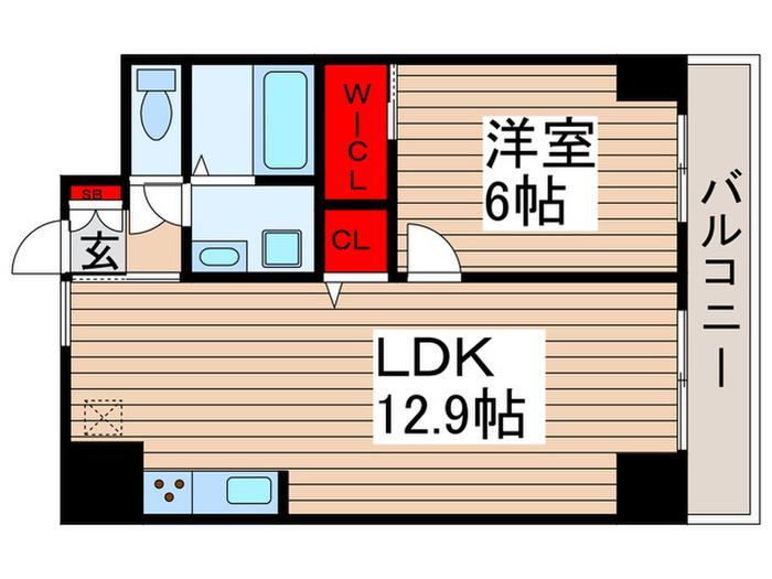 ミリアレジデンス押上(1LDK/9階)の間取り写真