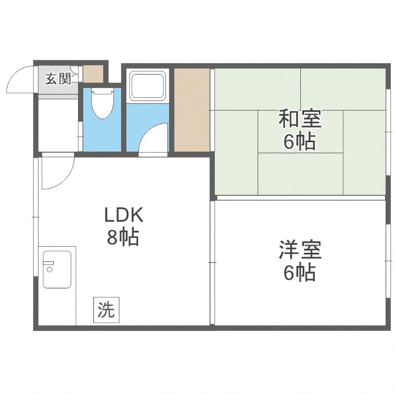啓成ハイツ(2DK/3階)の間取り写真