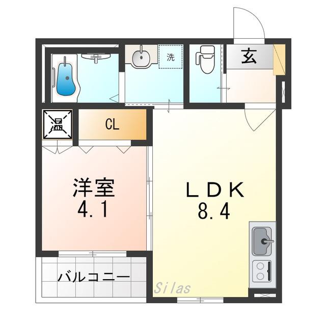 F ASECIA BECRUX (1LDK/1階)の間取り写真
