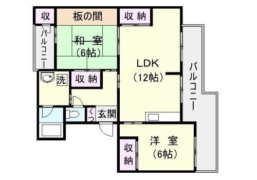 ファミーユ清和(2LDK/1階)の間取り写真