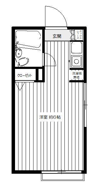 ヴィラ仁(ワンルーム/1階)の間取り写真
