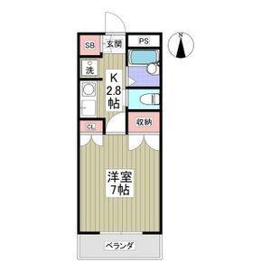 KICORT(1K/1階)の間取り写真