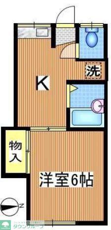 新正荘(1K/2階)の間取り写真