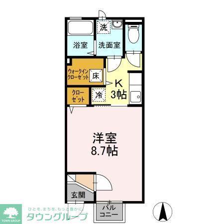 エトワール(1K/1階)の間取り写真