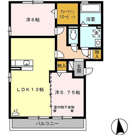 ネクサスⅡ(2LDK/1階)の間取り写真