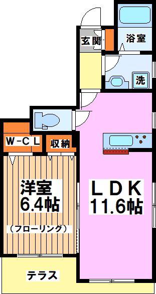 SORAJU I ソラージュワン(1LDK/1階)の間取り写真
