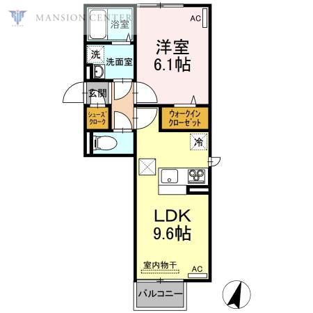 セラヴィ(1LDK/2階)の間取り写真
