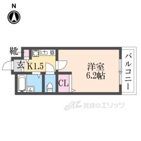 パルティグ2(1K/3階)の間取り写真