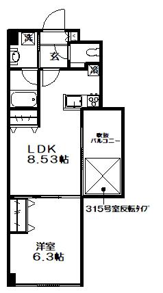 ラフィナート嶋(1LDK/3階)の間取り写真
