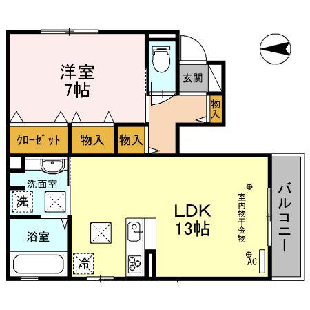 ル・レーヴ(1LDK/1階)の間取り写真