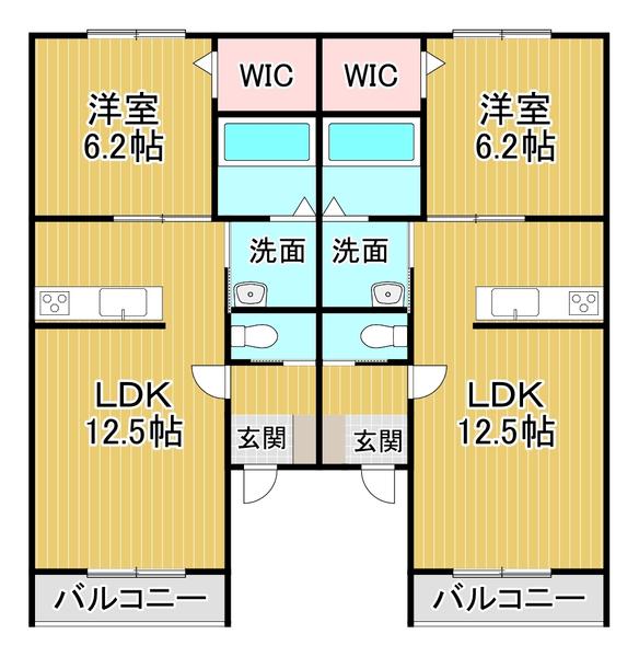 BONA SORTE(1LDK/1階)の間取り写真