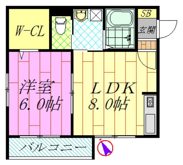 メゾン出雲崎(1LDK/3階)の間取り写真