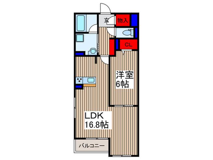 VILLE NEUVE(1LDK/1階)の間取り写真