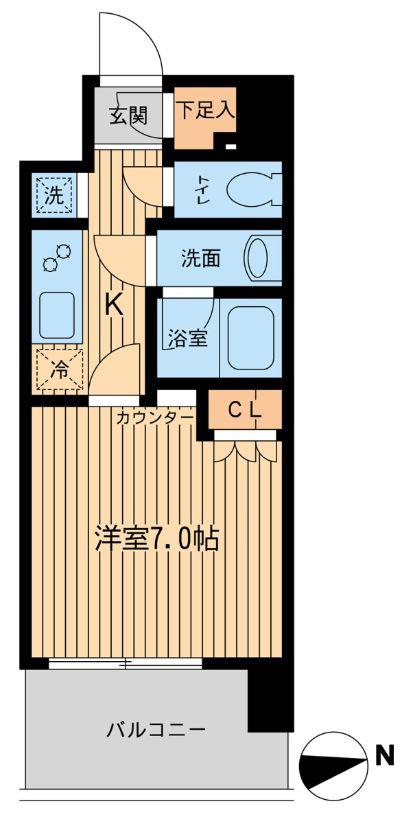 エルシア五反田(1K/2階)の間取り写真