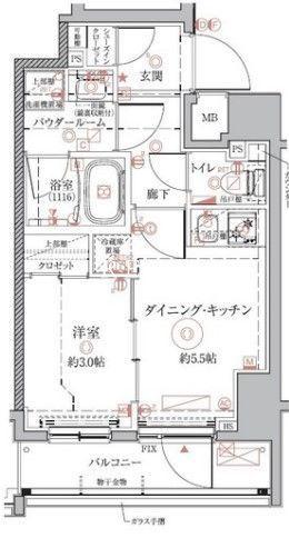 クレイシアIDZ本所吾妻橋(1DK/9階)の間取り写真