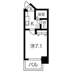グレイス名駅北(1K/7階)の間取り写真