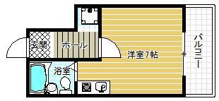マツバラコーポレーション(ワンルーム/4階)の間取り写真