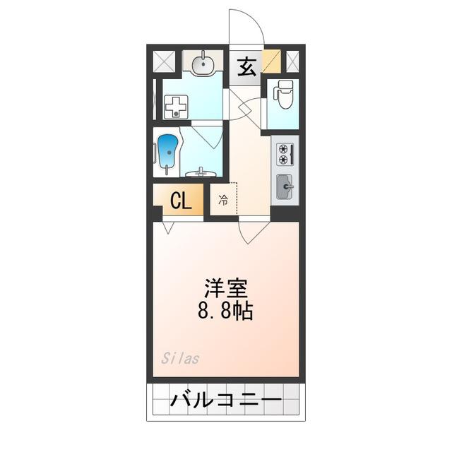 フローリッシュ桃山(1K/2階)の間取り写真
