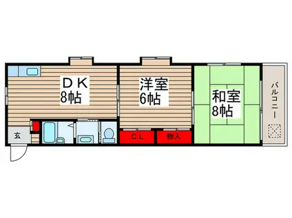 メゾン大東(2DK/3階)の間取り写真
