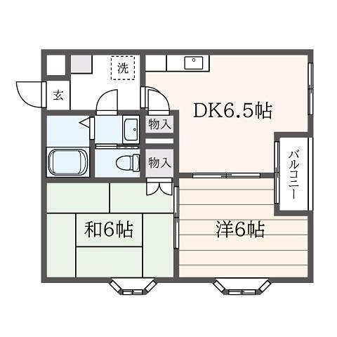セントラーザ相原(2DK/4階)の間取り写真
