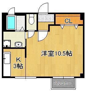 セレノ・Y(1K/1階)の間取り写真