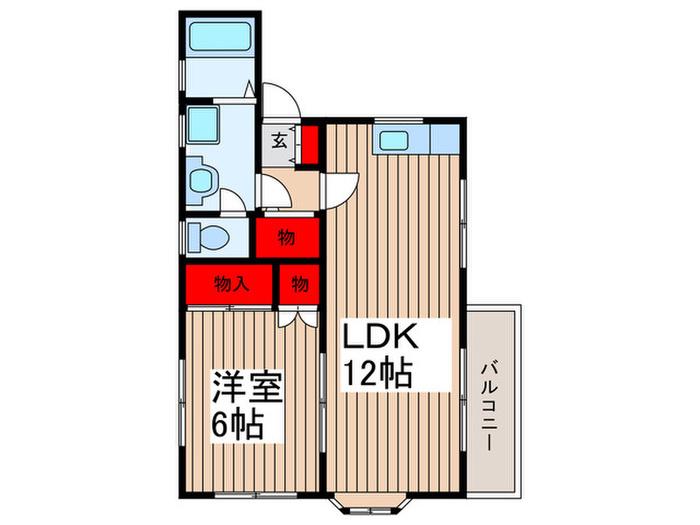 ハイツヴェルデ(1LDK/2階)の間取り写真