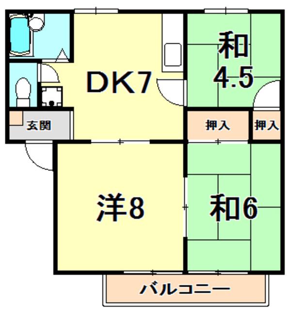 パークハイム西宮(3DK/3階)の間取り写真
