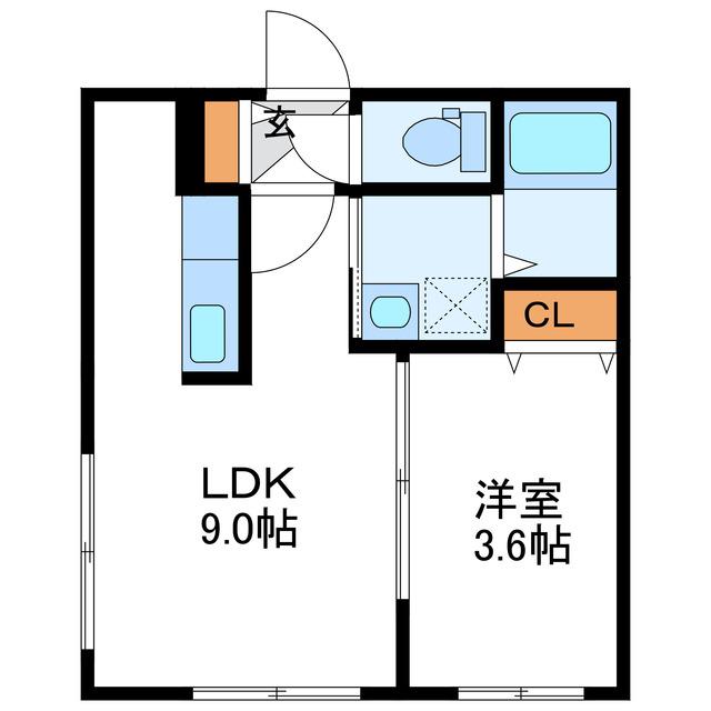 GRANDEE桑園 グランディー桑園(1LDK/4階)の間取り写真