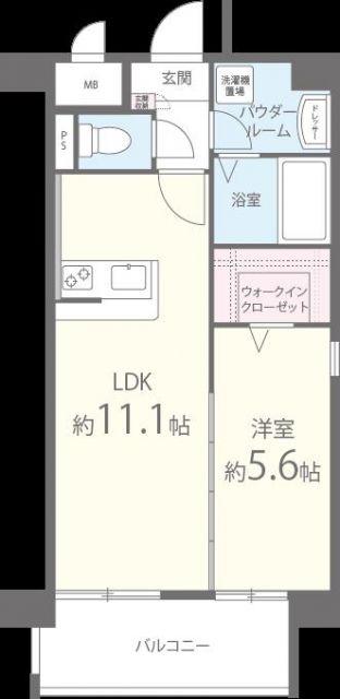 ラフレシーサ医大通(1LDK/3階)の間取り写真