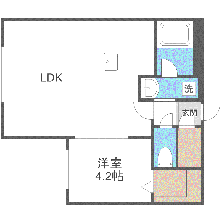 カレラ学園前(1LDK/3階)の間取り写真