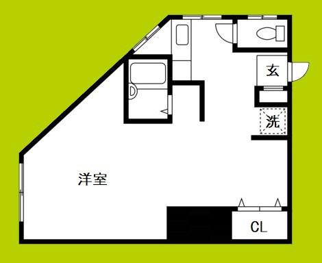 エスタバウ南堀江A(ワンルーム/5階)の間取り写真