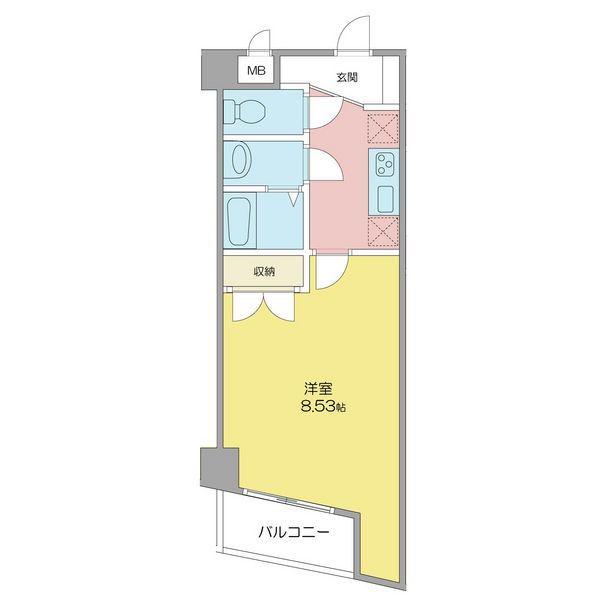 アビターレ豊前(1K/2階)の間取り写真