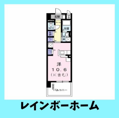 ル ポン ド ランカンシェル(ワンルーム/9階)の間取り写真