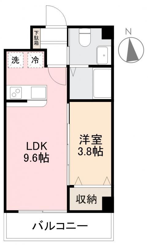 メルベーユ丸の内(1LDK/2階)の間取り写真