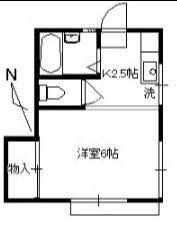 ヴィレッジ703(ワンルーム/2階)の間取り写真