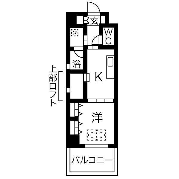ARROW FIELDS 貮番館(1DK/3階)の間取り写真