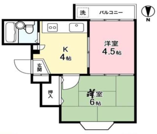 ビラバンテージ(2K/2階)の間取り写真