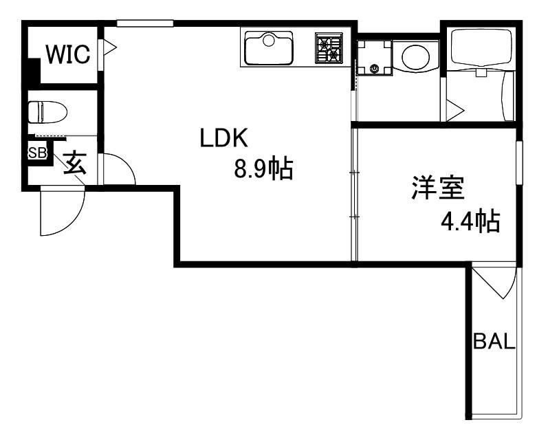 MAXIV CITY神戸鷹取 TRE(1LDK/2階)の間取り写真